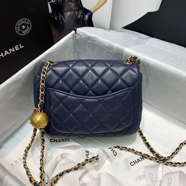 Chanel女包 1786寶藍色 Chanel2020新款單肩腋下包 Chanel鏈條單肩斜挎小號包  djc3997